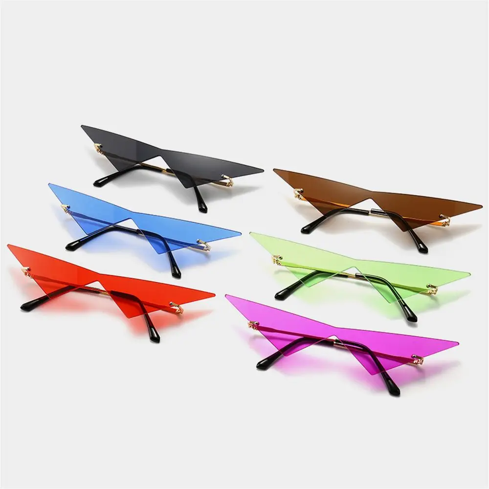 Clear UV400 One Piece Ocean Lens Oversized Eyewear Sunglasses Sun Glasses Women Triangle Sunglasses