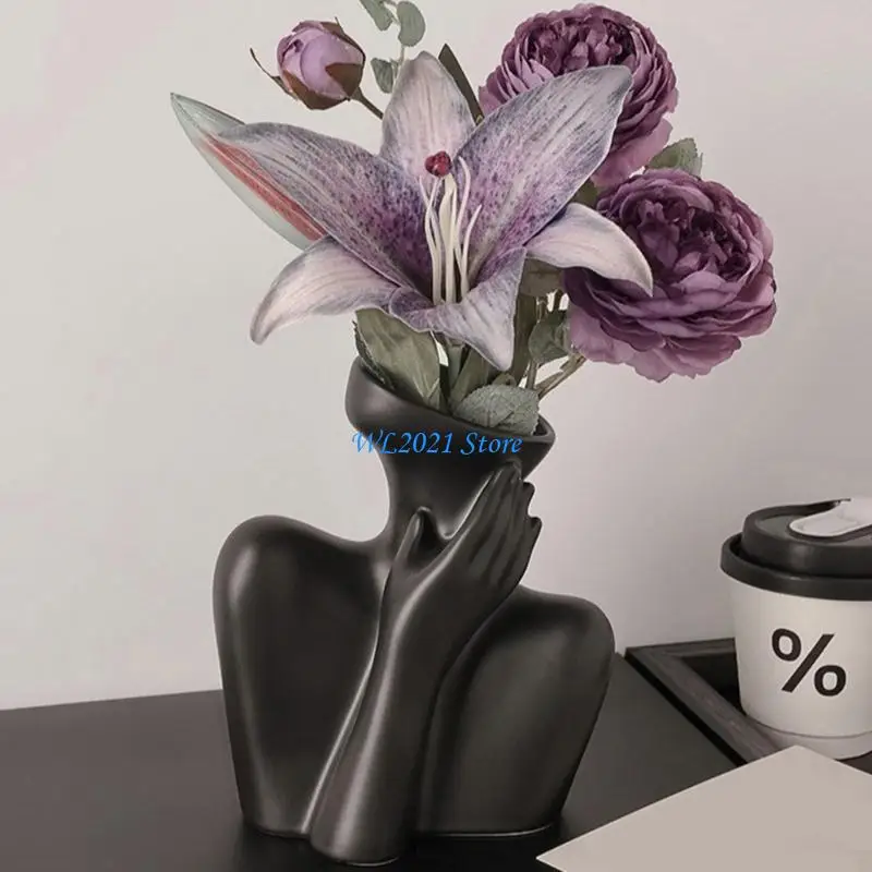 

G5GC Creative Human Silicone Mould for Flower Pots Vase Mold Concrete Cement Epoxy Resin Mold Casting Tool DIYs Craft Garden