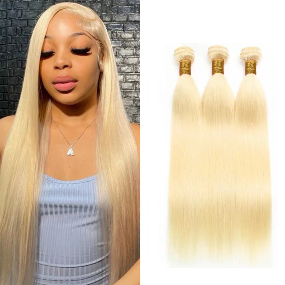 

613 Цветные человеческие волосы 1/3/4 шт. Прямые пучки волос Длинное наращивание 40 дюймов Волосы Remy Медовый блондин Бразильские пучки человеческих волос