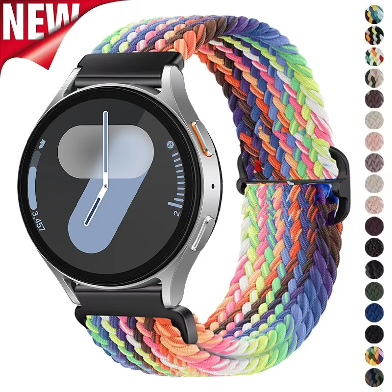 Nuovo cinturino intrecciato in Nylon 20mm 22mm per Samsung Galaxy Watch 7 6 5 4 40/44mm 6 Classic 43/47mm Solo Loop Band per Huawei Watch GT3