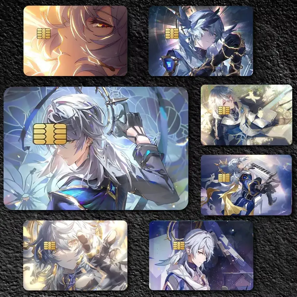 Anime Game Honkai Star Rail Sunday 4pcs 1Set Funny Shell On Off Ultra Thin No Fade Sticker Skin Cover Film For Debit Credit Card