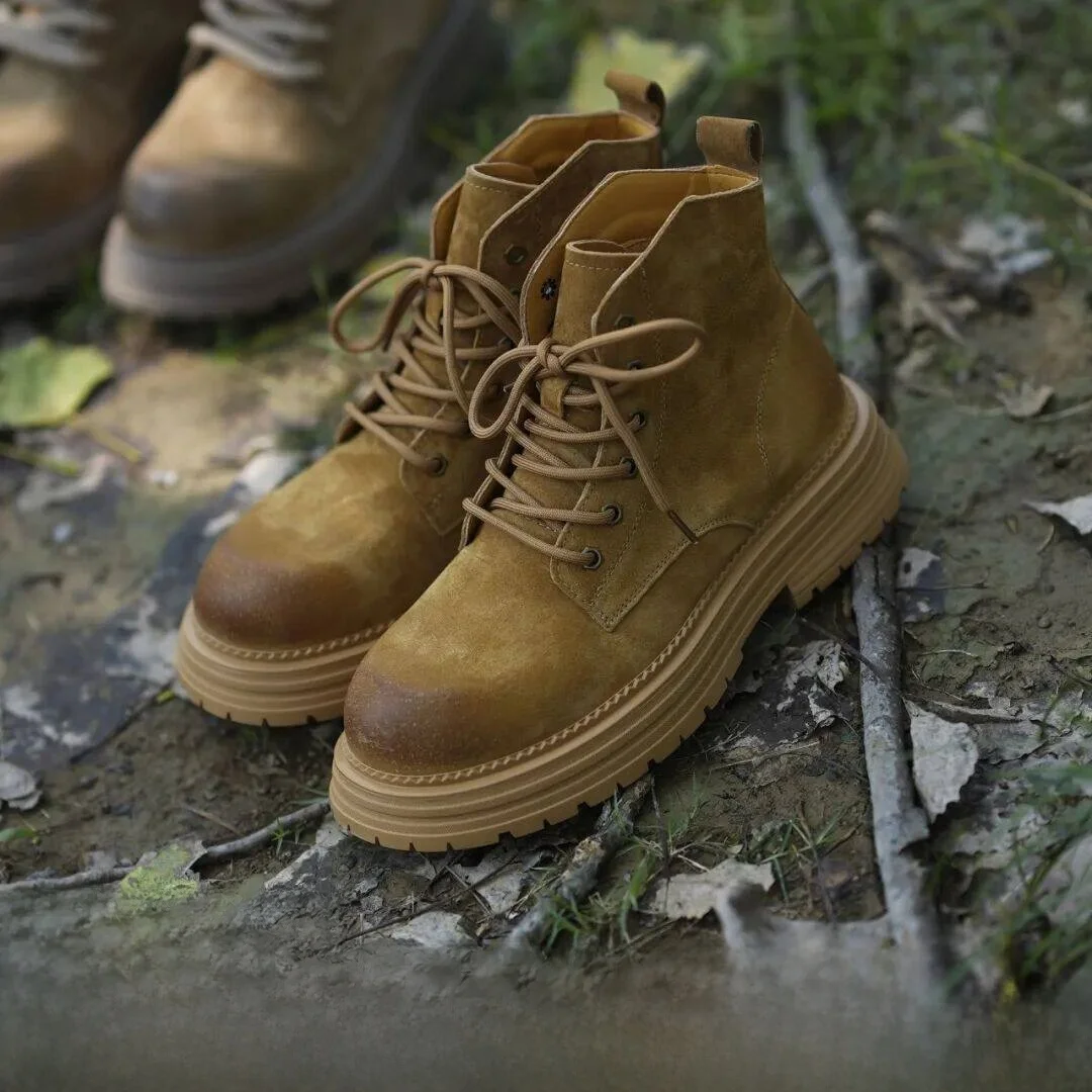 

Прочные резиновые нескользящие рабочие ботинки с широкой подошвой для мужчин и женщин, уличная повседневная обувь с глубоким вырезом и высоким верхом