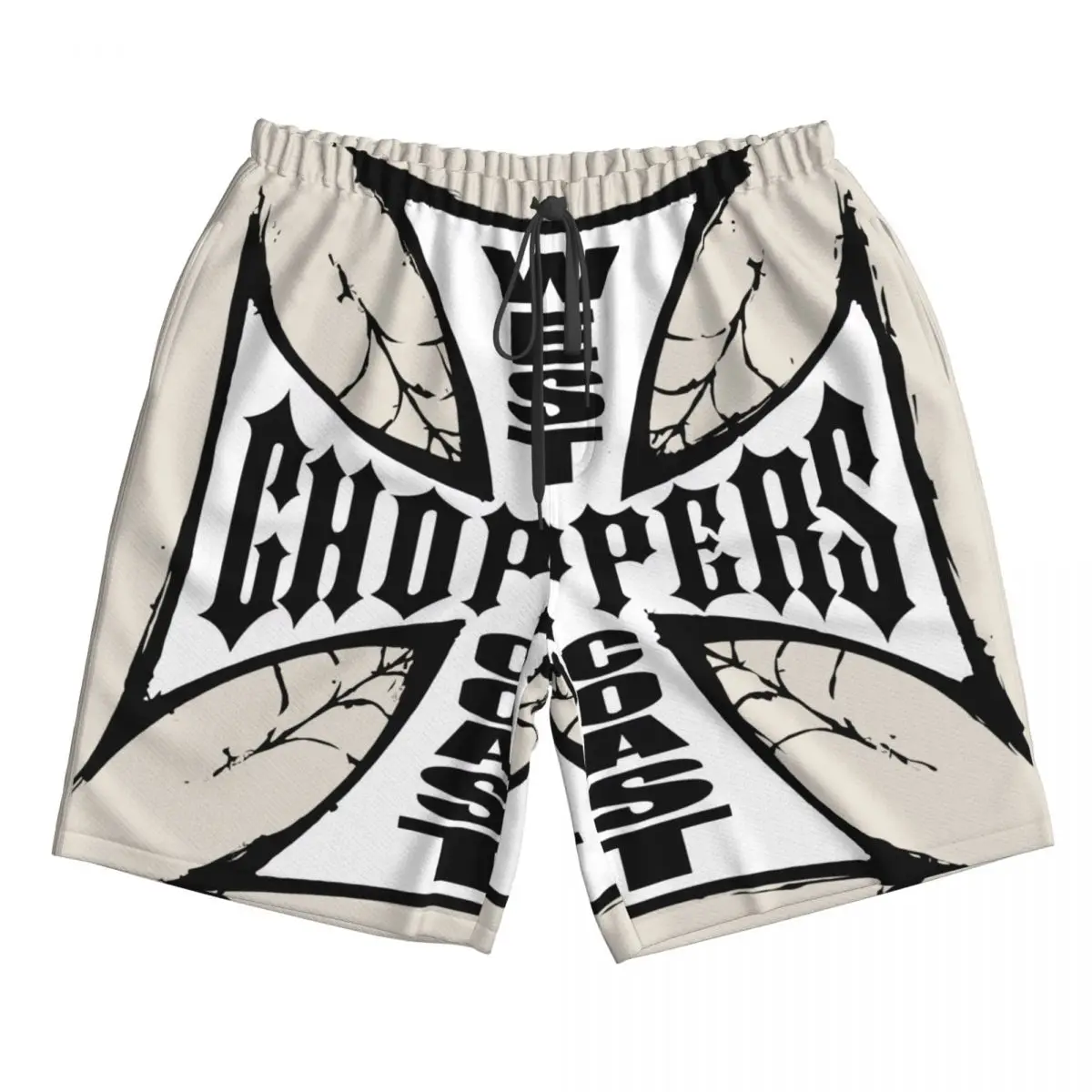 West Coast Choppers Cross Frame Men's Printed pattern beach shorts,suitability Walk,run,surf, wear on the beach or at home