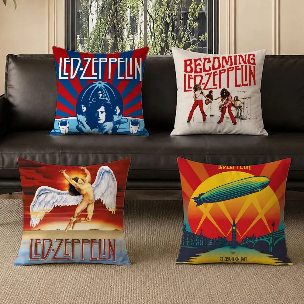 band Led Zeppelin Cushion Cover Washable Soft Thick Cushion Cover Decorative Pillowcase for Sofa Living Room Home