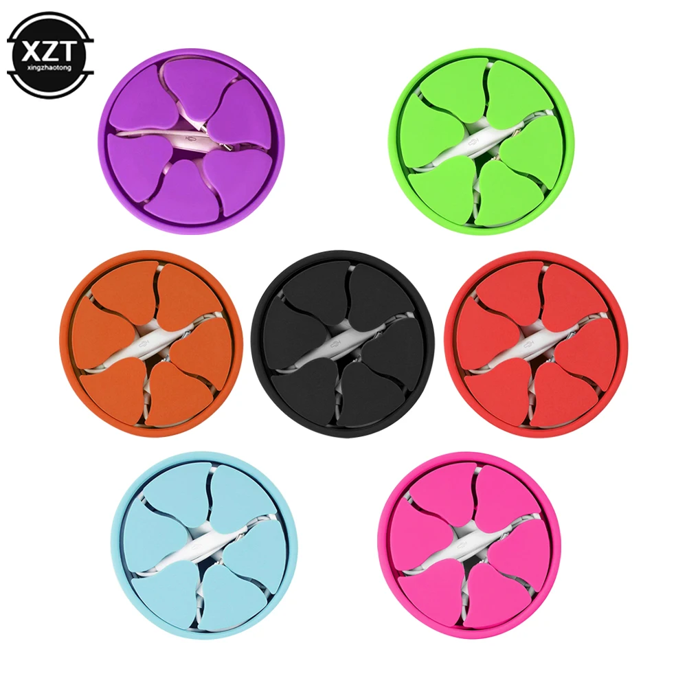 Mini Silicone Cable Organizer For Earphones Digital Cables Portable Colorful Earphone Holder Bowl Shape Cord Wire Cable Winder