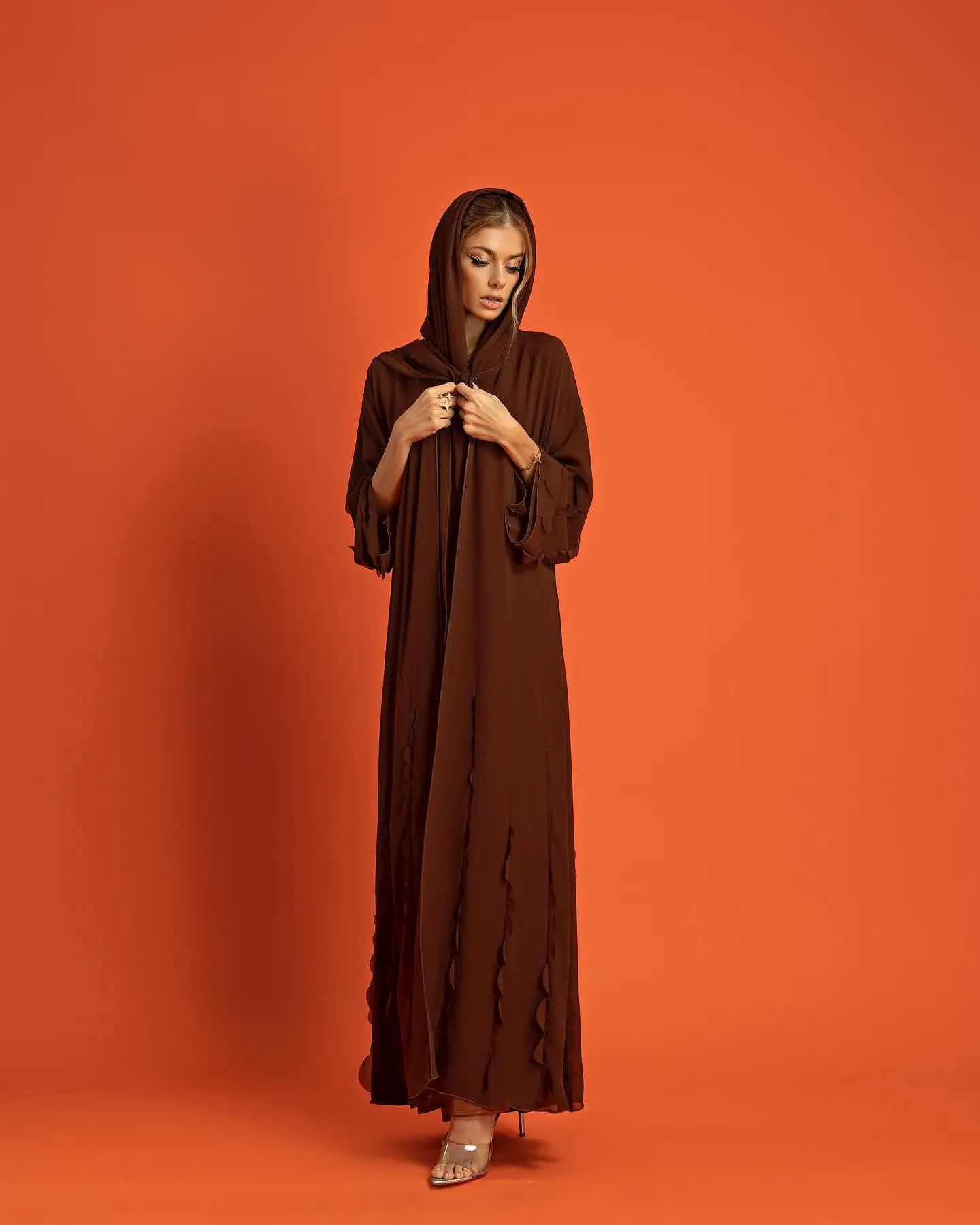 

Customized Modern Chiffon Evening Dresses Temperament Crew neck Long Sleeves Special Occasion Gowns Custom Made Cockta