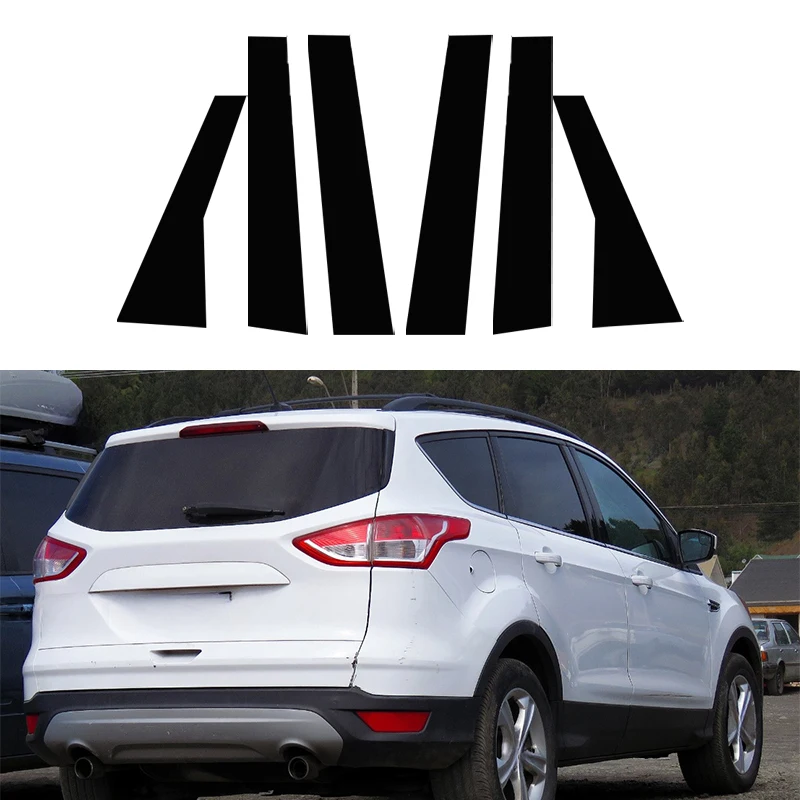 Fit For Ford Escape Kuga 2013 2014 2015 2016 2017 2018 2019 Gloss Black Door Trim Pillar Posts  Window Cover Accessories