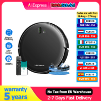 LIECTROUX L200 Robot Vacuum Cleaner & Wet Mop Combo,Smart Mapping,WiFi App,4KPa,Brushless Motor,Ideal for Pet Hair,Carpet,Floor