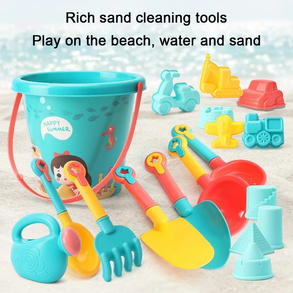 18PCS Summer Beach Toys for Kids Sand Set Beach Game Toy for Children Beach Buckets Shovels Sand Gadgets Water Play Tools