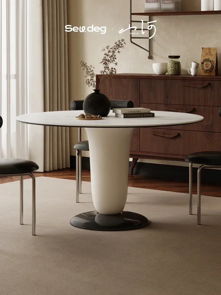 TAO Type Household Restaurant Dining Table Simple Modern Stone Plate Dining Tables and Chairs Set