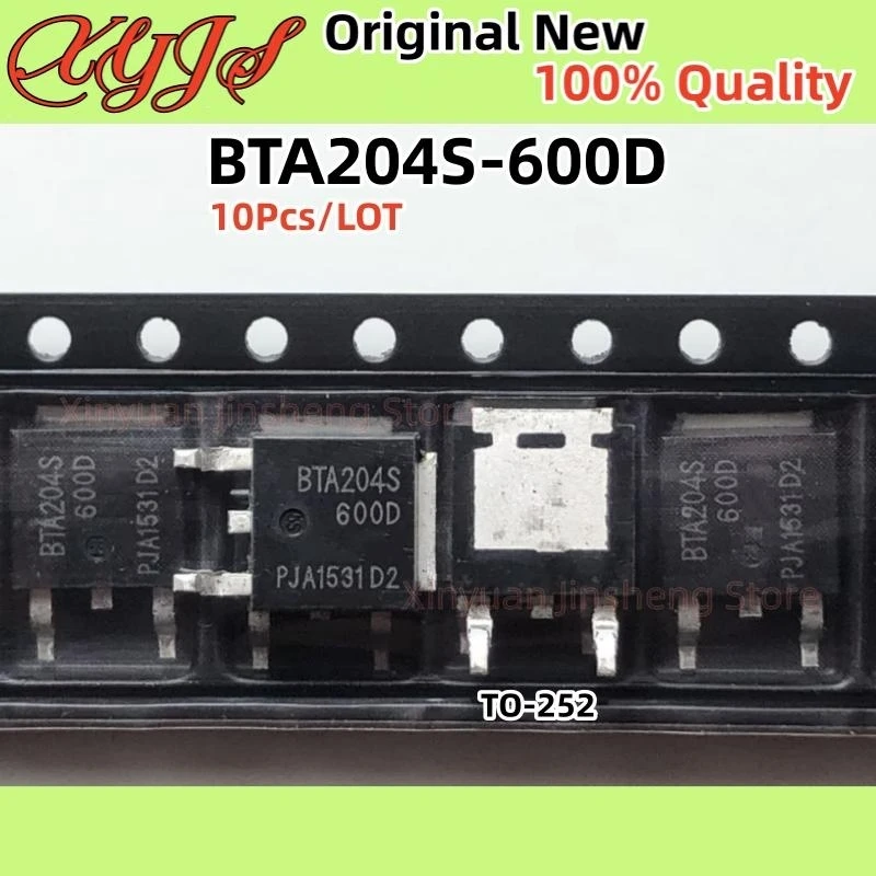 10PCS/LOT BTA204S-600D TO-252 BTA204S 204S6D 4A, 600V Three quadrant triacs guaranteed commutation Chip Original New100% Quality