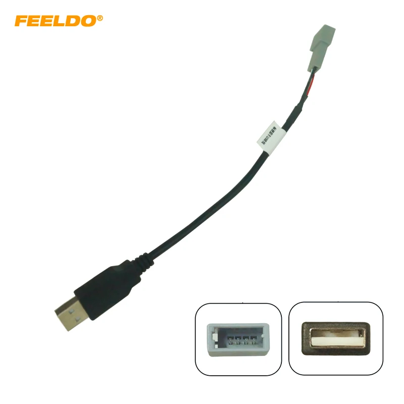 

FEELDO Car Radio Audio 2.0 USB to 4Pin Socket Cable for Peugeot USB Wire Extension Connector Adapter #HQ7306