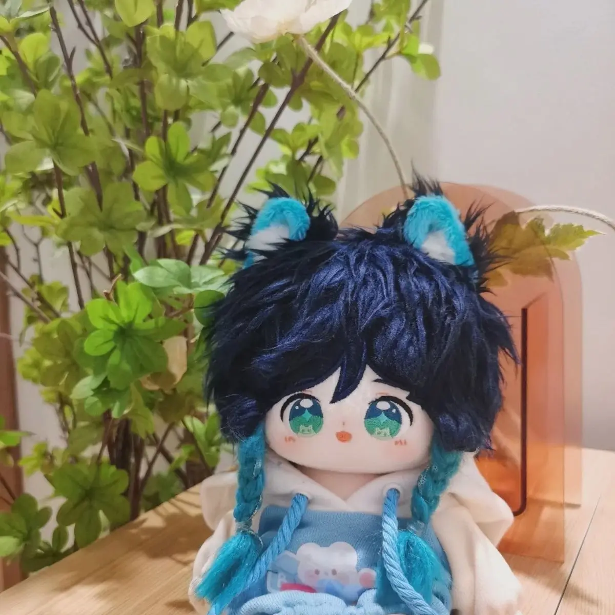 Anime Stuffed 20cm Genshin Impact Venti Attributes Cartoon Plush Doll Toy COS Dress-up Children Adults Collectible Cotton Gifts