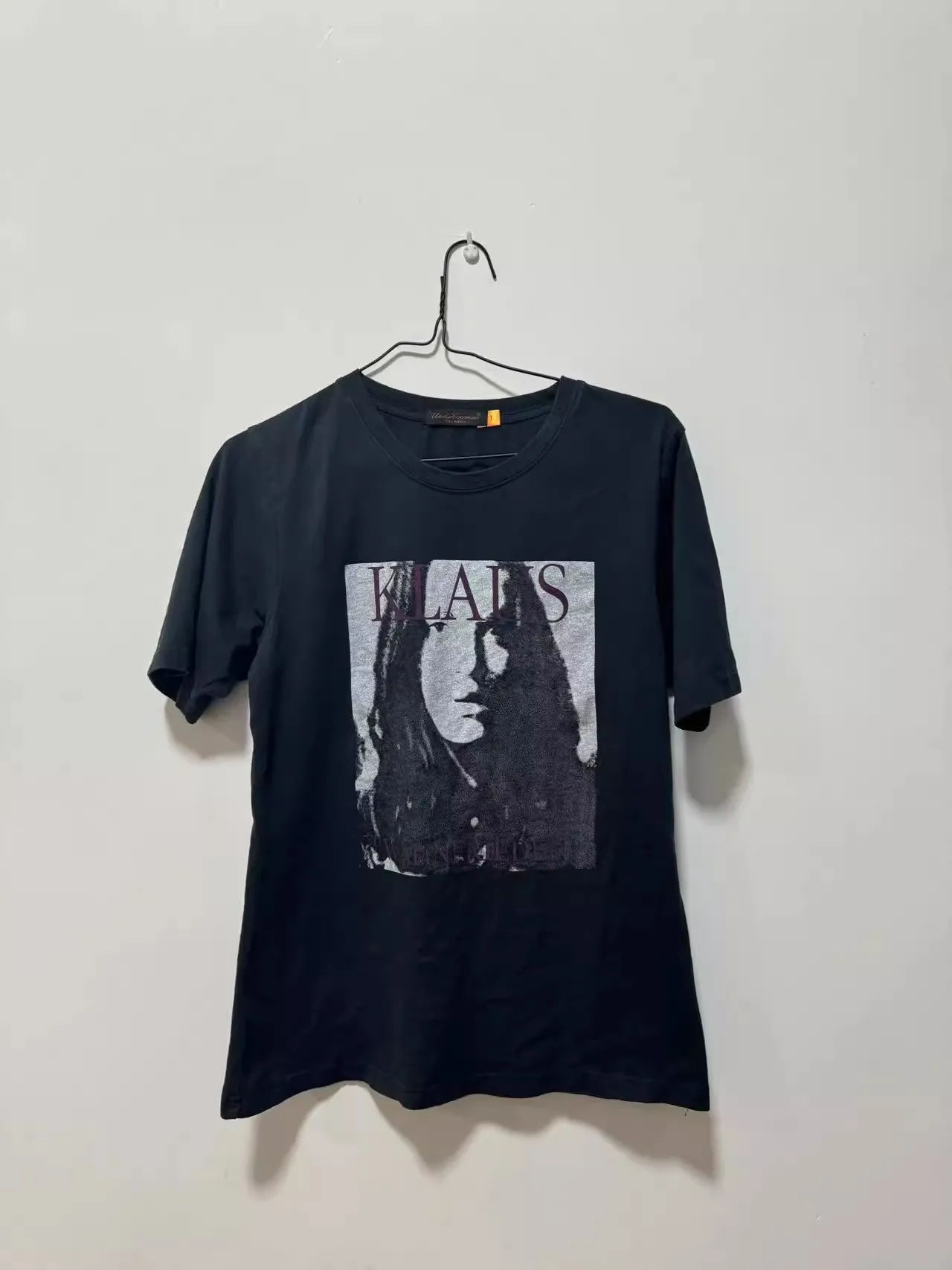 2024 Undercover washed distressed portrait print navy blue short sleeved T-shirt TX1228