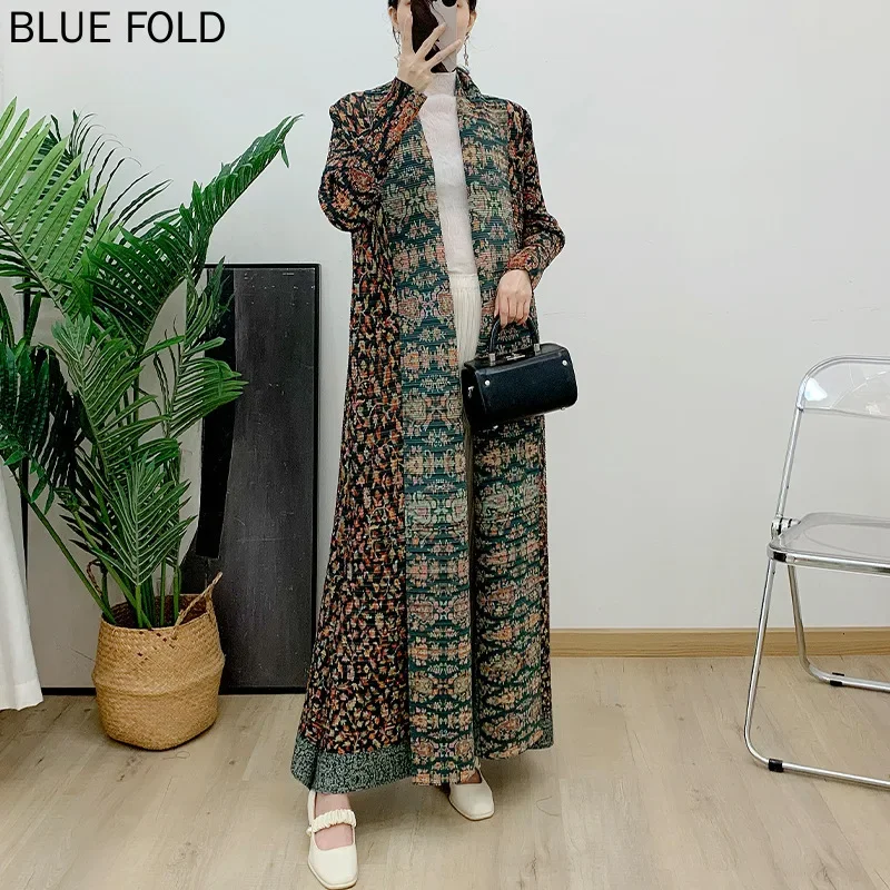 

MIYAKE PLEATS Ближневосточный кардиган, халат, весна, Дубай, женское длинное платье, тонкий женский длинный плащ, элегантный халат