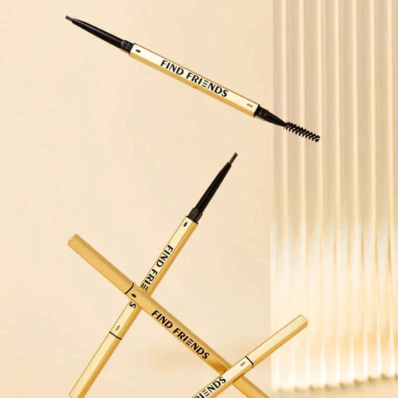 5/6 stücke Goldene Bar Augenbraue Bleistift Doppel Enden Augenbraue Stift 16 cm Schlanke Langlebige Dreieck Spitze Schweiß-proof Gel Make-Up Kosmetik