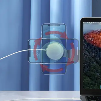 Magnetický držák na notebook s obrazovkou a telefonem pro MagSafe pro iPhone 15 14, nastavitelný skládací držák, boční montážní stojan, držák displeje 6 nejlepší prodej Držák telefonu k obrazovce počítače - №3