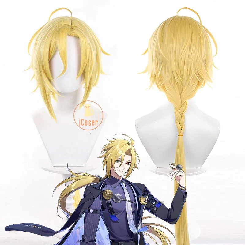 

ICoser Zenless Zone Zero Hugo Cosplay Wig Long Blonde Hair Mockingbird New Eridu Hugo Vlad Ravenlock Halloween Party Women Men
