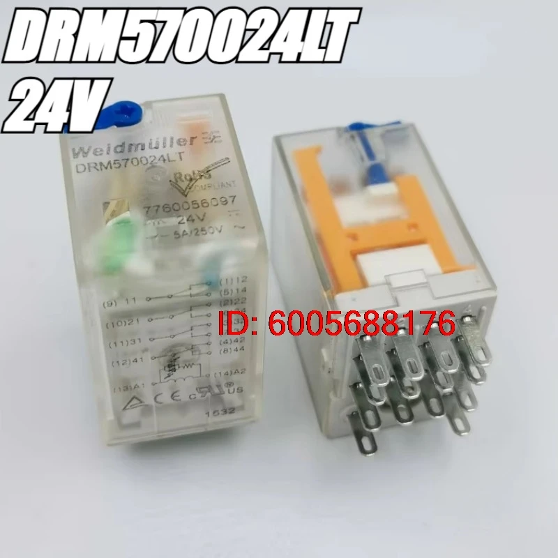（Brand New）5pcs/lot 100% original genuine relay:DRM570024LT 24V 14pins 5A 7760056097 Intermediate relay
