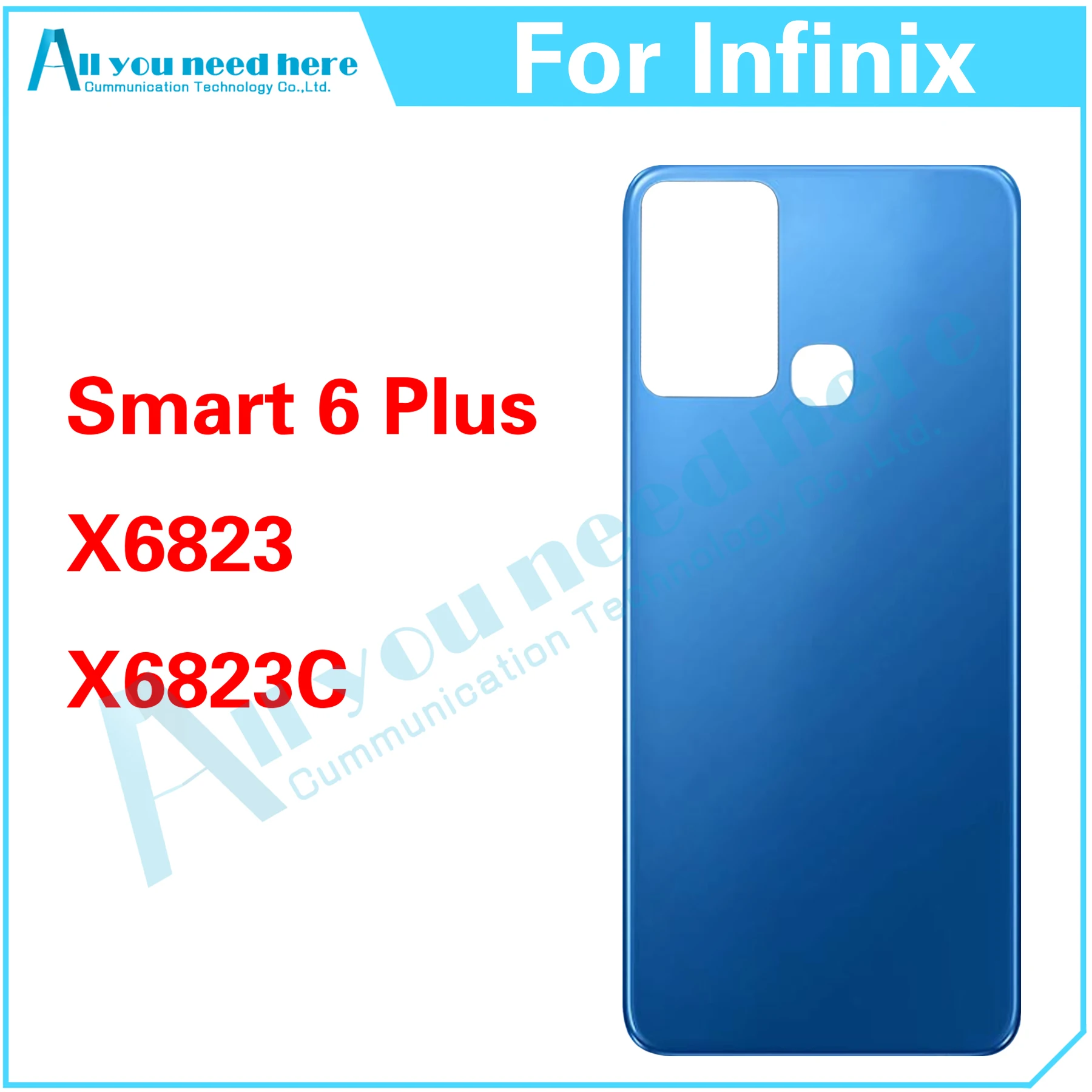 

10PCS For Infinix Smart 6 Plus X6823 X6823C Smart6Plus Rear Case Battery Back Cover Door Housing Repair Parts Replacement