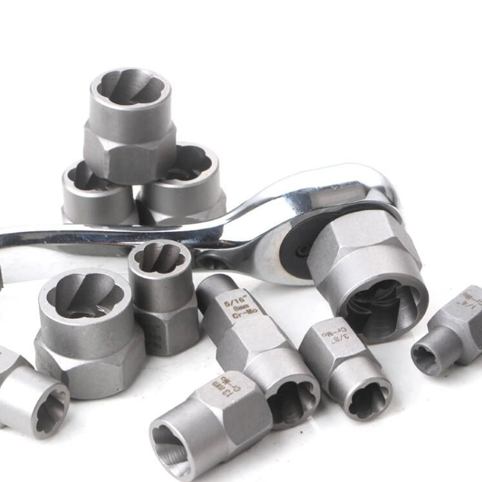 

14 Pieces Impact Bolt & Nut Remover Set Cr-Mo Steel Bolt Extractor Tool Set with Solid Storage Case Damaged Bolt Removal Tool