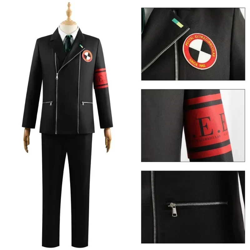 Makoto Yuki Costumi Cosplay Gioco P3 Uniformi scolastiche Ricamo Abito Pantaloni Camicia Set Festa di festa Anime Carnevale Outfit Unisex