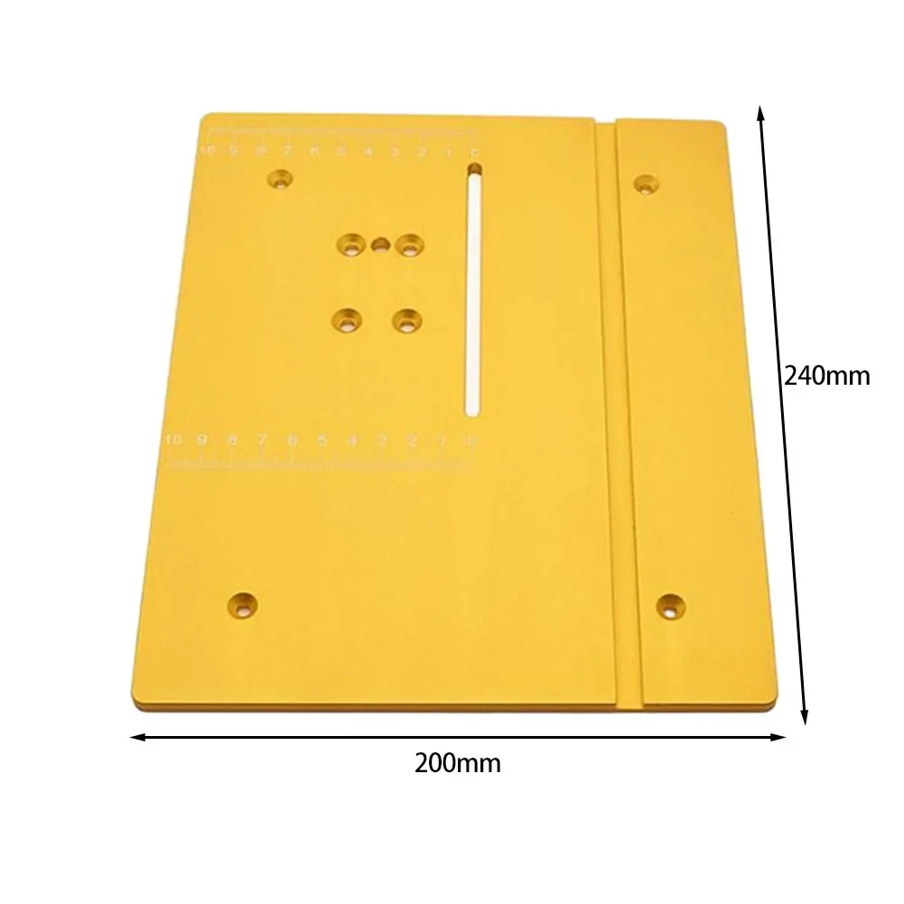 T60 Aluminum Router Table Insert Plate Table Saw Panel Circular Saw Table 240x200x6mm DIY Woodworking Machines Mat With Scale