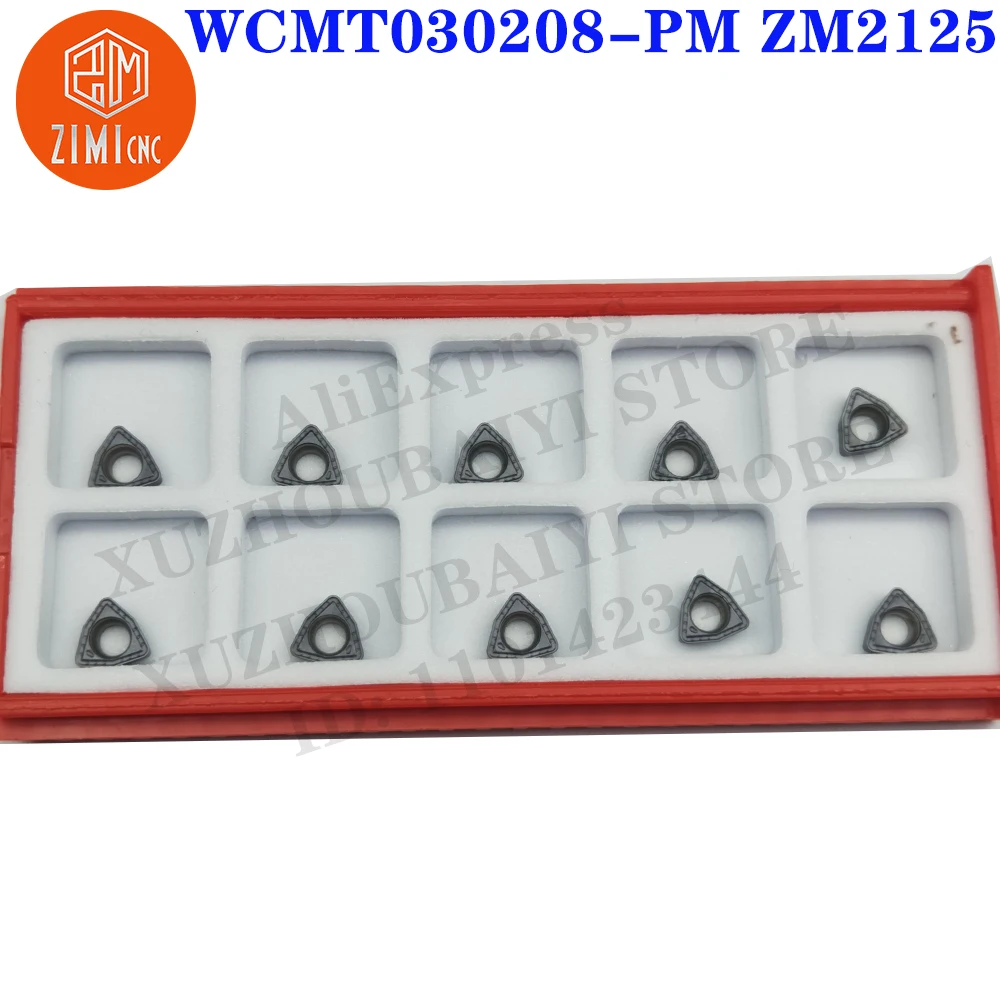 WCMT030208-PMZM2125 WCMT030208-PM Inserti per trapano a U in carburo Strumento di tornitura indicizzabile Tornio da taglio Strumento CNC tornio per metalli Strumento per tagliare
