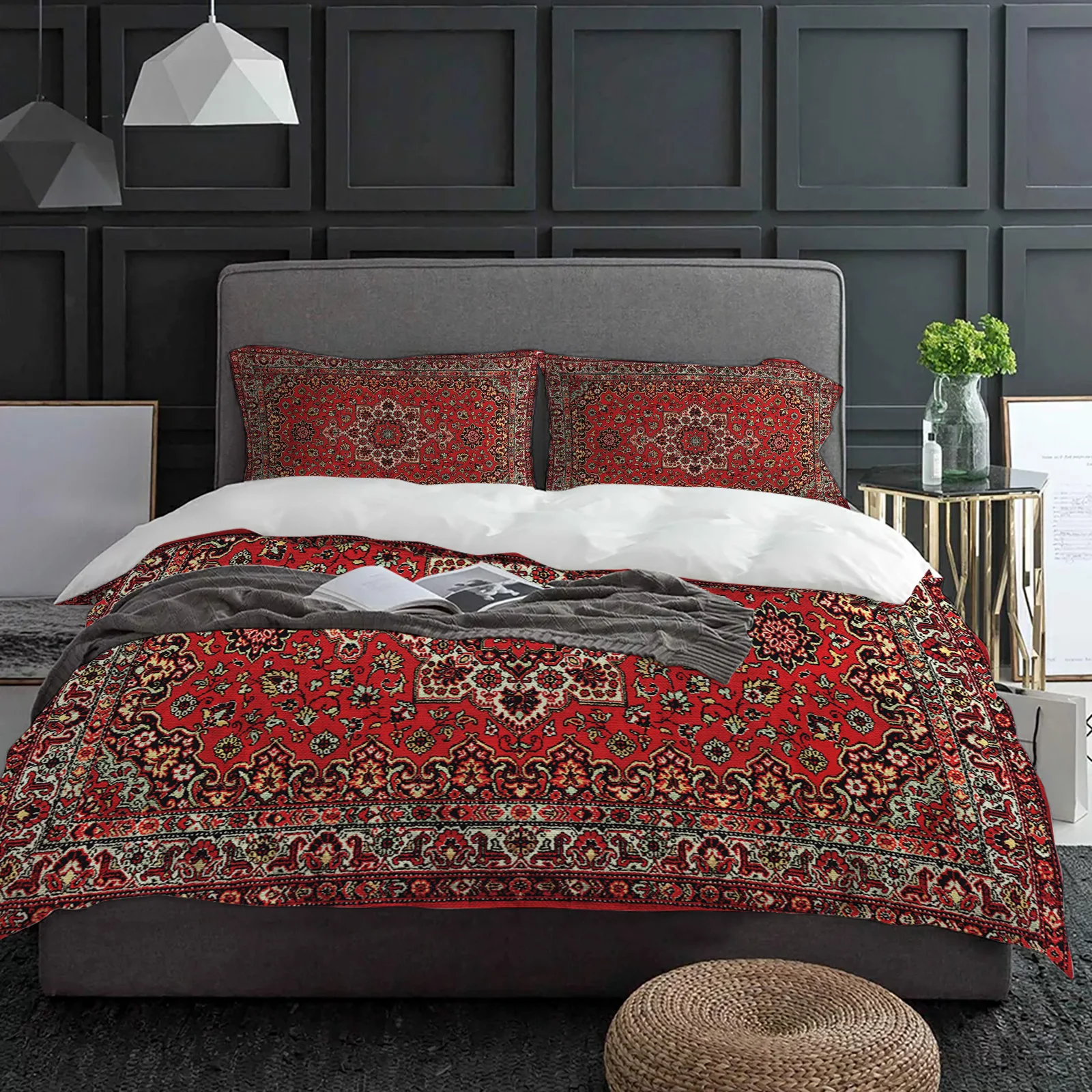 Vintage Flower Indian Bohemia Duvet Cover With Pillow Case Custom Comforter 3pcs Bedding Set Quilt Cover Double Bed Home Textile
