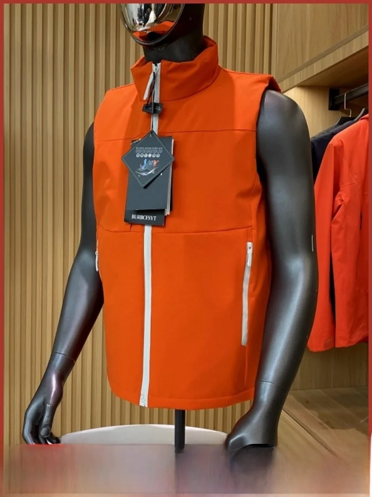 

Thiened уличная спецодежда, хлопковый жилет, мужской зимний новый ветрозащитный воротник-стойка, модная молния, украшение, подставка