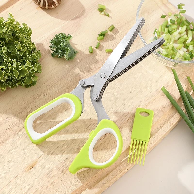 5枚刃ステンレス製ハーブはさみ、多機能キッチンはさみ、ネギ、 - Herb Scissors 5 Blade のレビューと価格