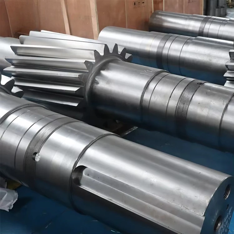 Factory Direct Custom 42CrMo Large Alloy Steel Top Forging Spur Helical Drive Gear Transmission Main Input Shaft for Rotary Kiln