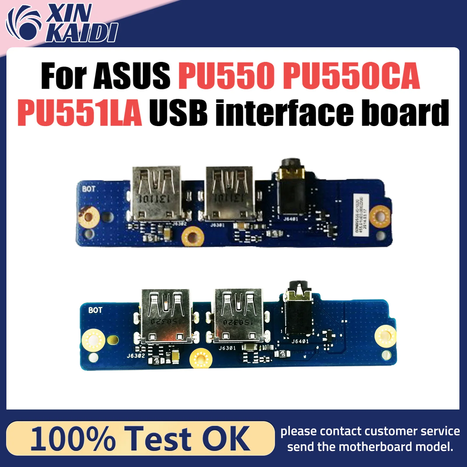 For ASUS PU550 PU550CA PU551LA Laptop USB interface small board PU550CA PU551LA IO BOARD test good Fast Ship