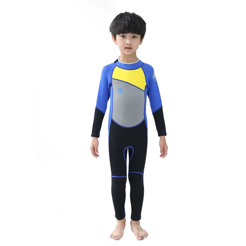 Terno de mergulho em neoprene para crianças, caça submarina, caça submarina, mergulho com snorkel, corpo inteiro, surf, caiaque, traje à deriva, 2,5mm