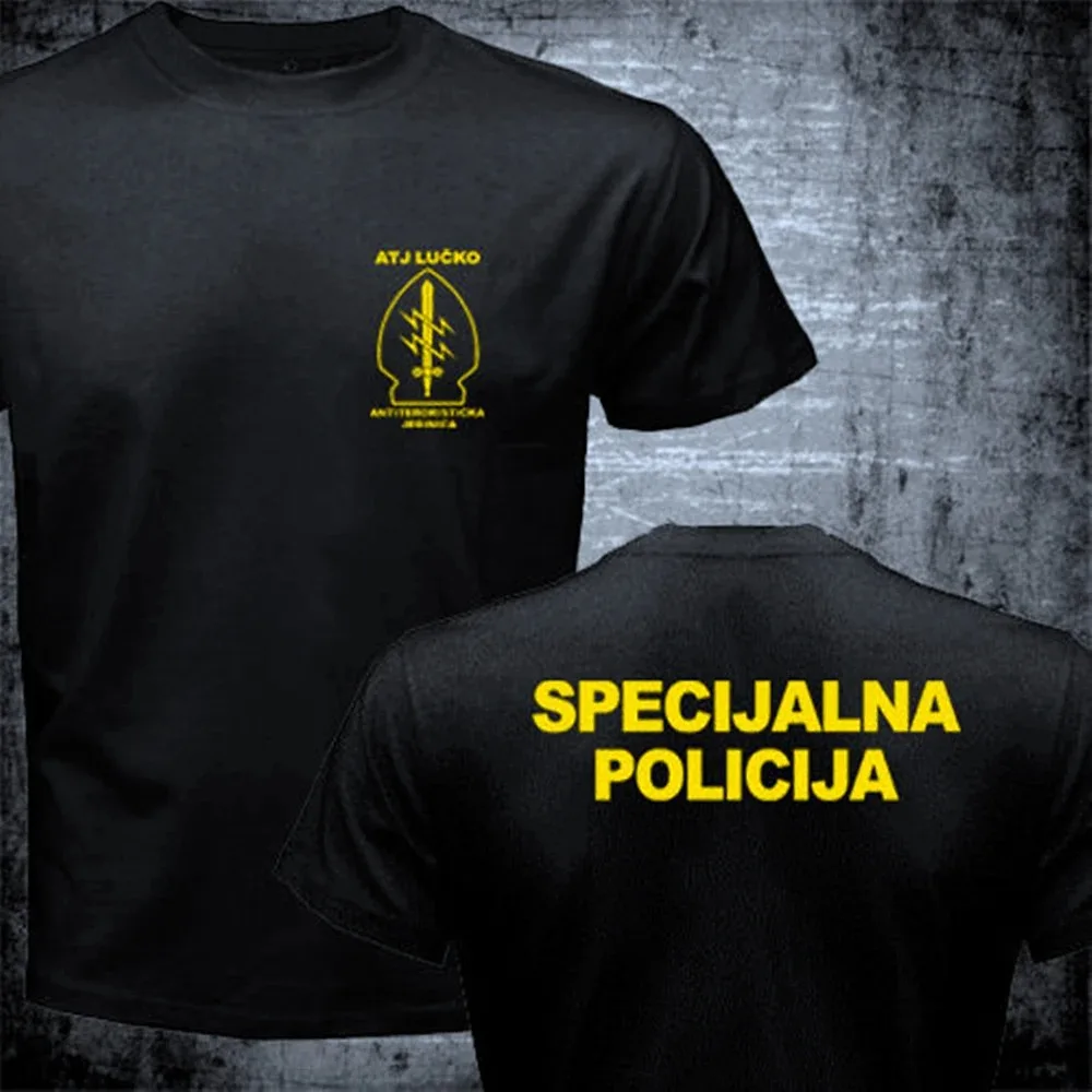 ATJ LUCKO Croatian Counter Terrorism Special Unit Force Crocop T Shirt Men Gift Casual Tee Shirt USA Size High Quality Cotton