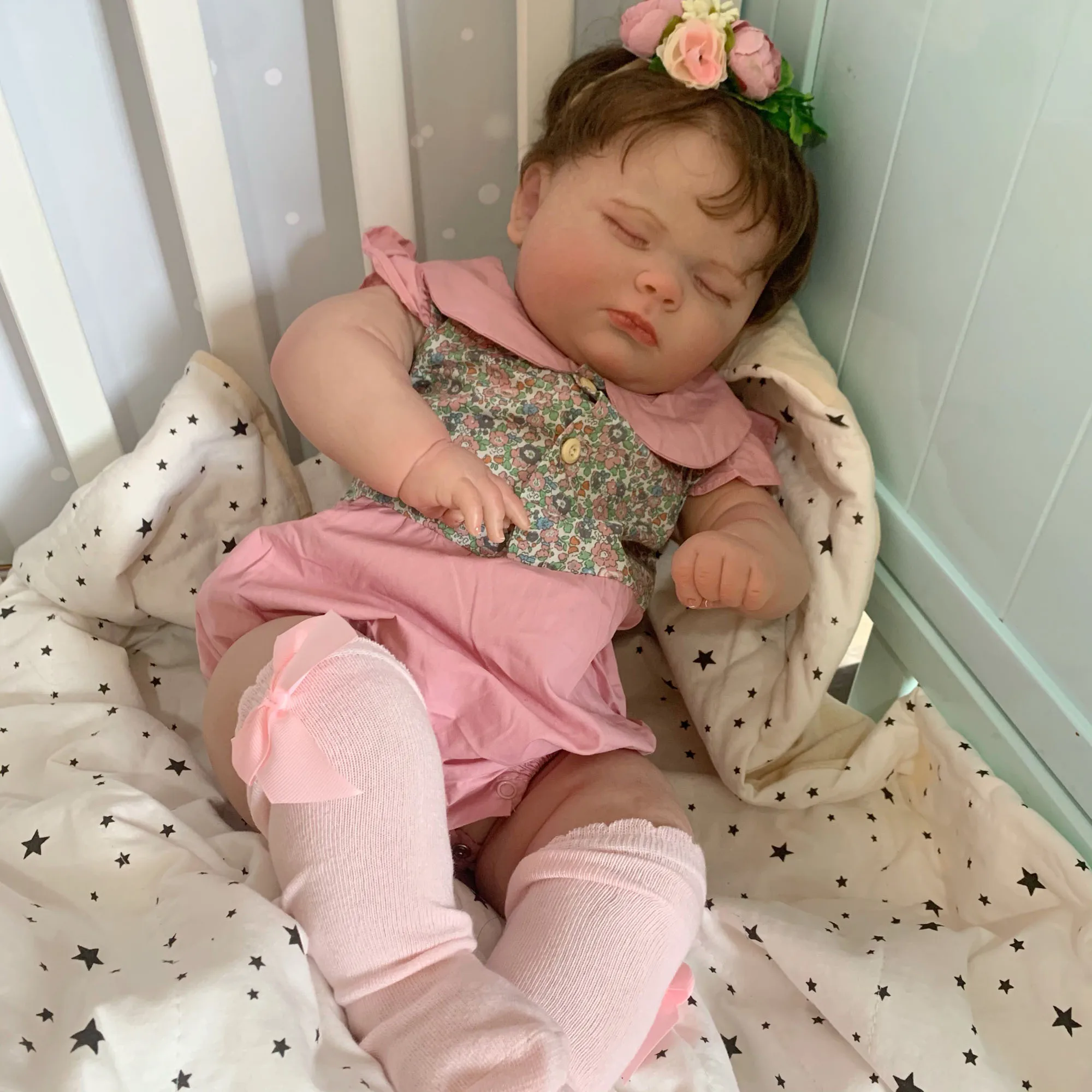 

60 CM 3D Skin Soft Silicone Reborn Sleeping Baby Toy For Girl Cloth Body Doll With Vascular Vein Like Real Art Bebe