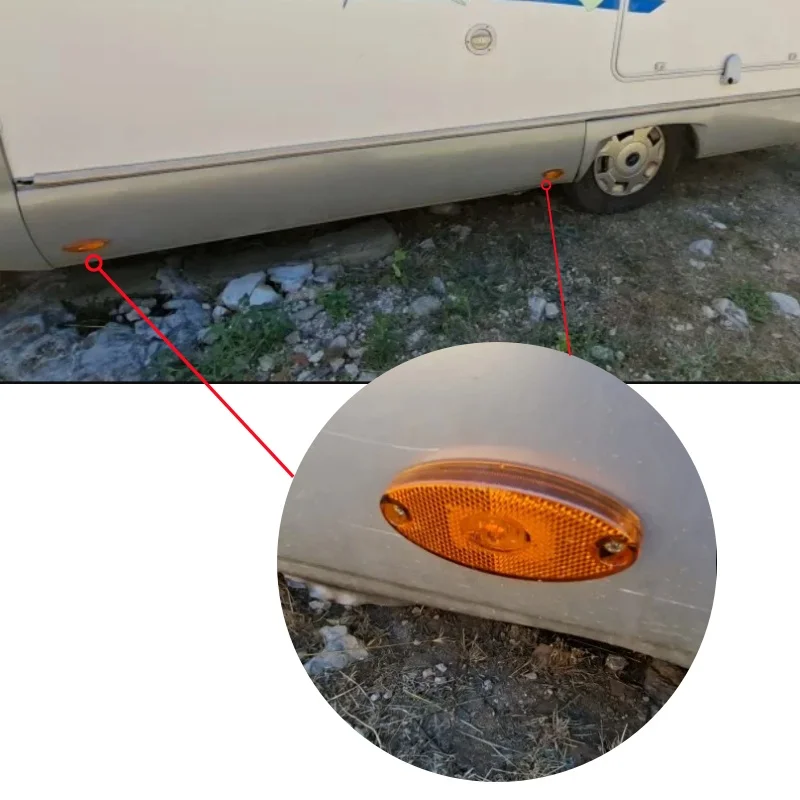 12V Orange LED Side Marker Lamp Light Wear Resistant Caravan Motorhome Automotive Accessories For Car SMLR2012 L2012 06028