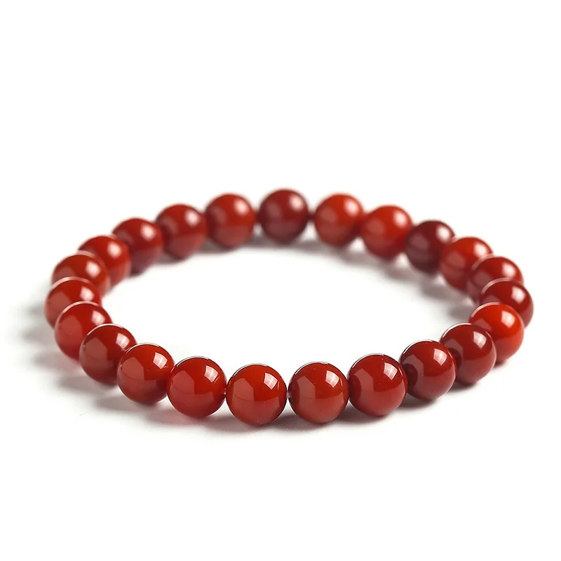 JD Natural China Red Agate Stone Bracelets 8mm South Red Carnelian Bracelets For Women Lucky Brave Bracelets & Bangles Jewelry