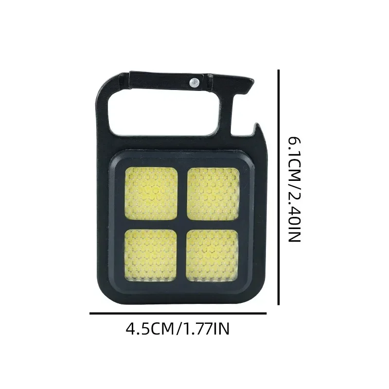 سلسلة مفاتيح COB خفيفة محمولة للغاية 90 درجة رأس قابل للتعديل USB C تصميم قابل لإعادة الشحن للمشي لمسافات طويلة والتخييم في حالات الطوارئ #6