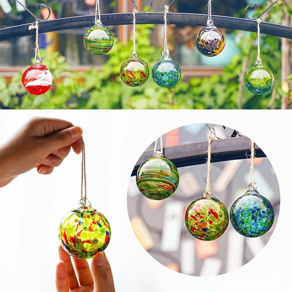 New Glass Christmas Ball Ornaments Hand Blown Tree Decoration Witches Balls Colorful Hanging Friendship Balls for Home Indoor