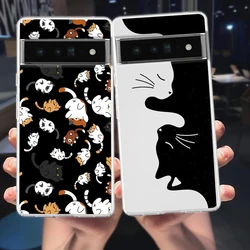 Cartoon Cat Phone Case Cover for Google Pixel 9 8 7 6 5 4 XL Shockproof Silicone 7A 6A 5A 4A 3A XL Pro 5G Transparent Shell Bags