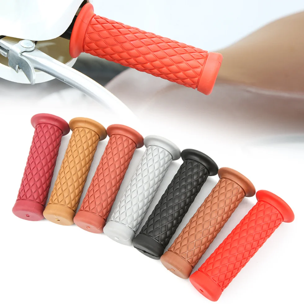 1pair Vintage 7/8" 22mm Motorcycle Handlebar Grips Retro Non-slip Rubber For Cafe Racer Honda Yamaha Suzuki Kawasaki CG125 CB400 view 3