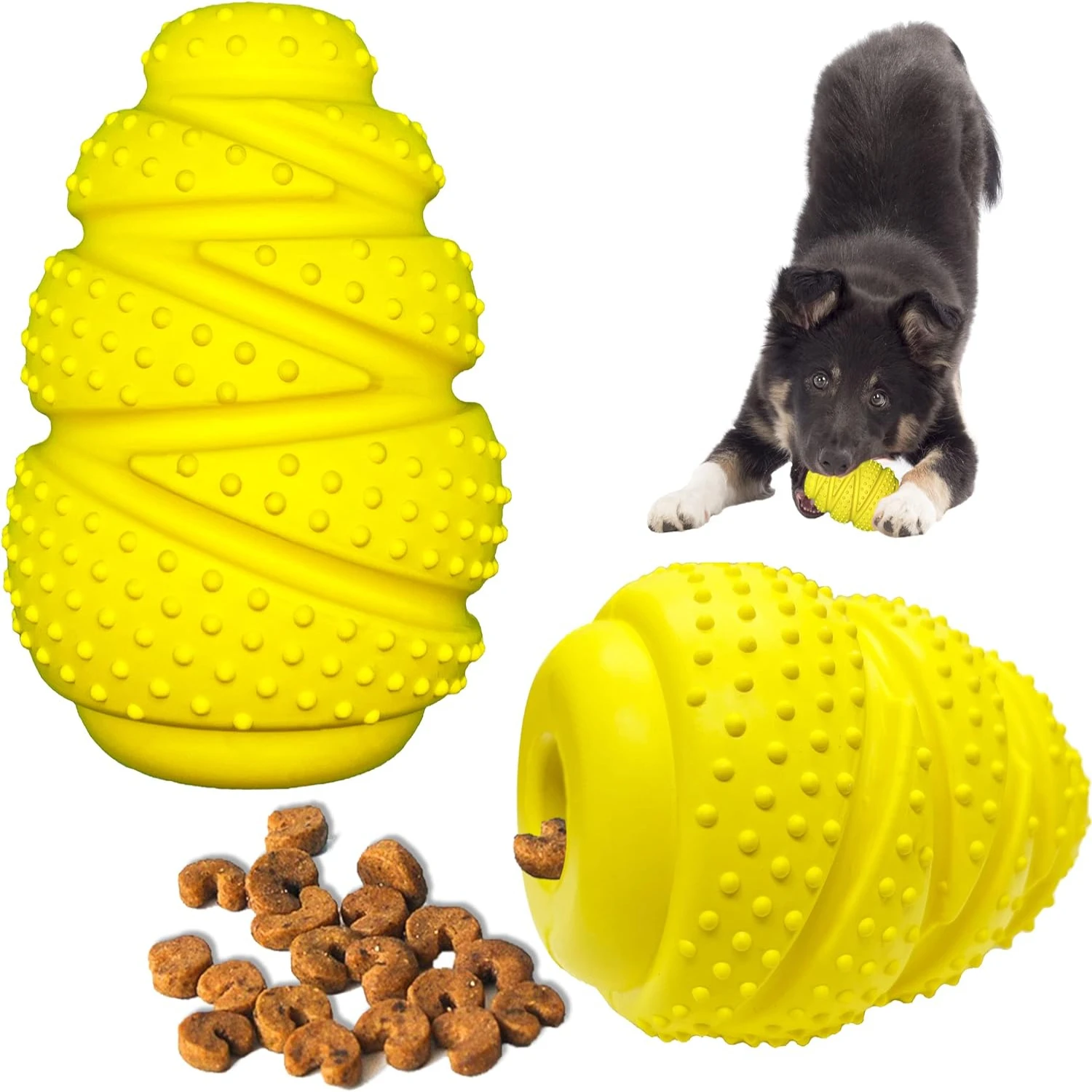 Engaging Large Durable Yellow Interactive Treat Dispensing Fetch Ball - Vibrant Toy for Endless Entertainment - Ideal for Large