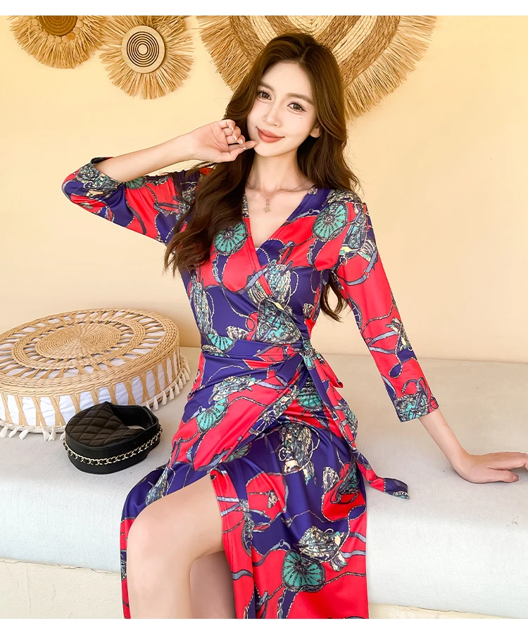 Zeroy elegante feminino rendas até vestido longo sexy decote em v envoltório maxi vestido casual férias praia vestido de festa vestidos para mujer пла coiе