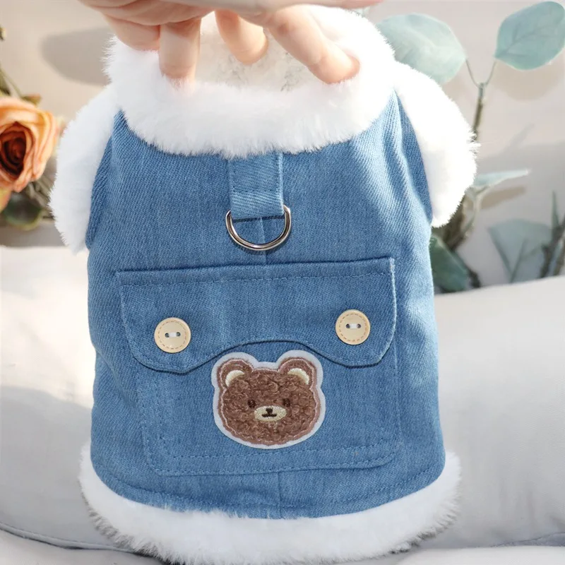 

Traction Puppy Clothes Winter Teddy Cotton Clothes Bichon Frise Animal Printed Thickened Clothes Pomeranian Schnauzer Warm Vests