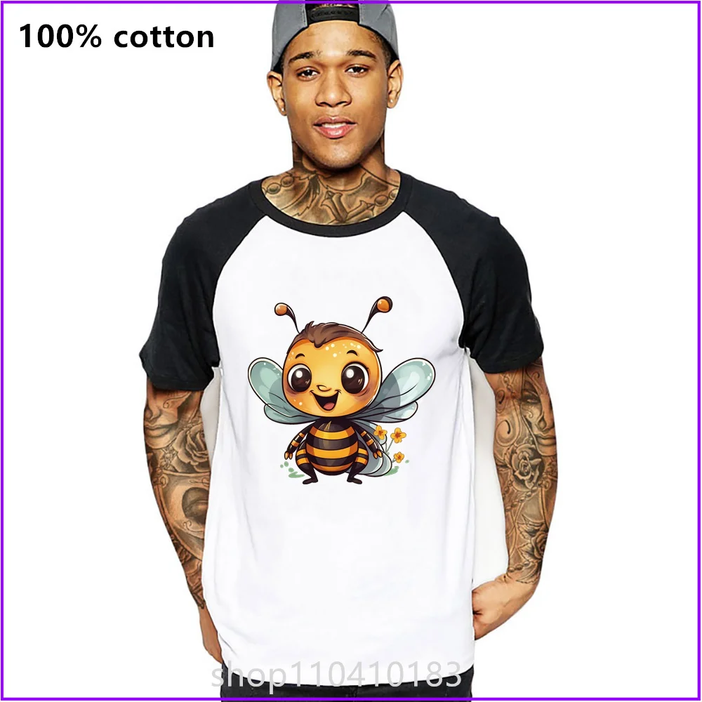 Cute Cartoon Bee With Flowers Sjc38 T Shirts For Men'S Women Tshirt T-Shirt Apparel Screen Printing Anime Costume Heavyweight Pr