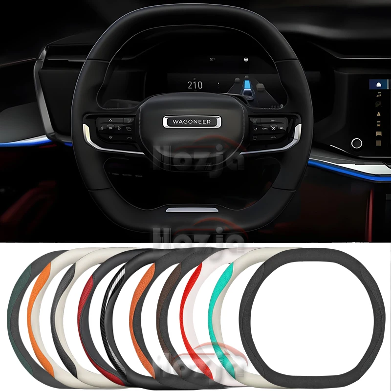 

Leather Car Steering Wheel Cover for Jeep Wagoneer S 2024 2025 Non-slip Car-styling Auto Accessories