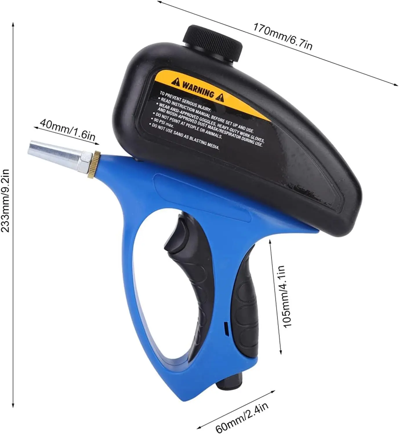 Sabbiatrice antiruggine portatile, sabbiatrice pneumatica, rimozione ruggine e vernice, pratico Kit pistola sabbiatrice, funziona tutta la sabbia