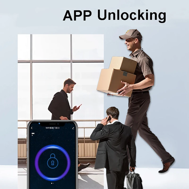 Tuya o TTLock Smart Door Lock APP per impronte digitali Password Sblocco chiave scheda IC Sblocco touchscreen IP67 con schede IC per la sicurezza