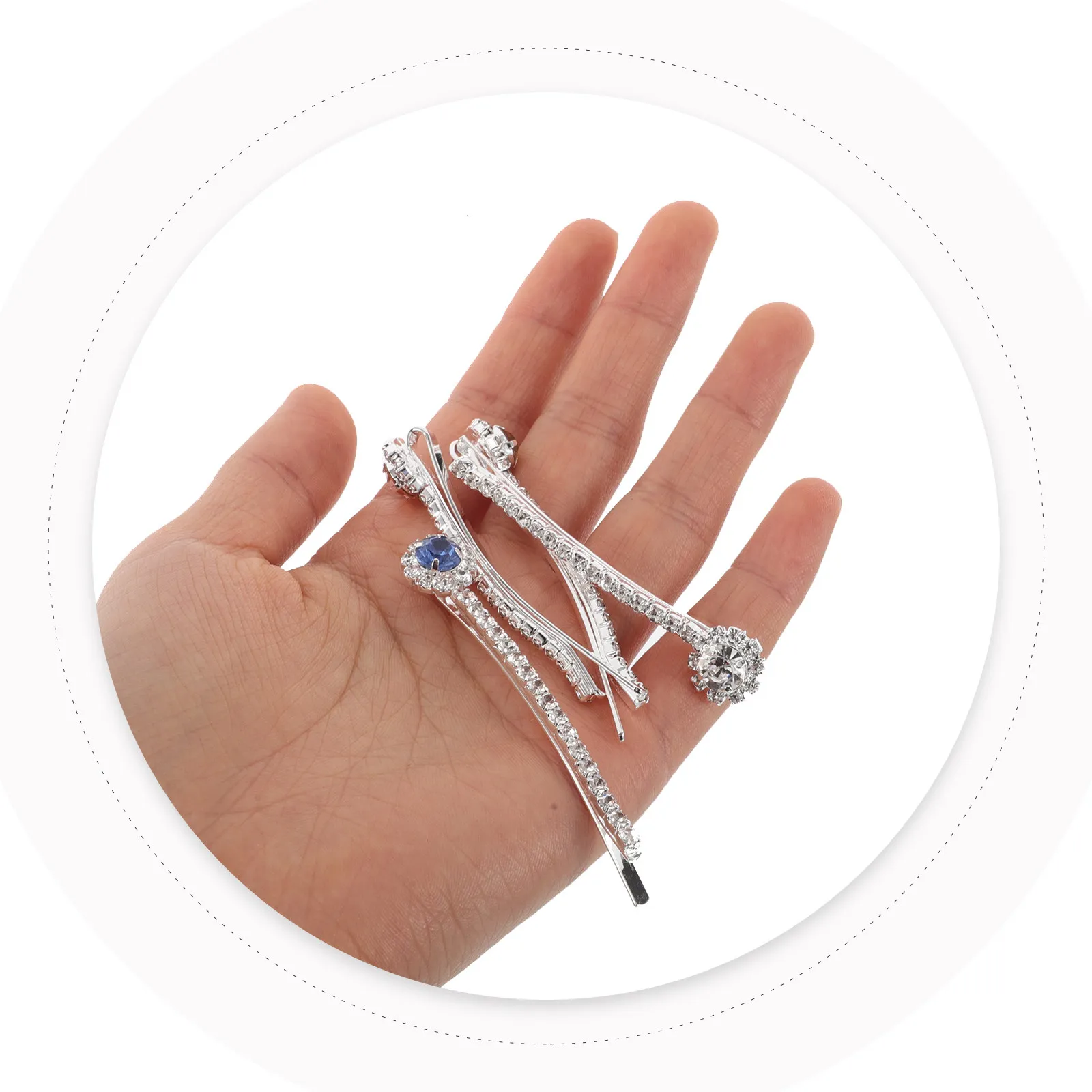 4Pcs Sparkle Rhinestone Hair Clips Decorative Elegant Hair Accessories for Wedding Bridal Party Hairstyles Women